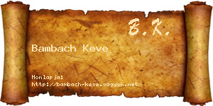 Bambach Keve névjegykártya